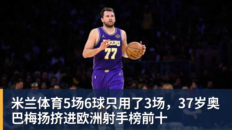 米兰体育5场6球只用了3场,37岁奥巴梅扬挤进欧洲射手榜前十